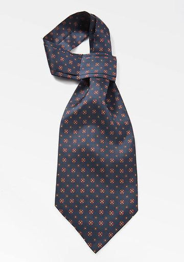 Ascot albastru inchis cravata matase--Cravate Online